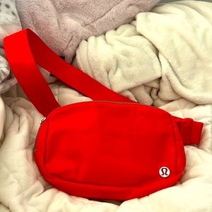 Red lululemon fanny pack